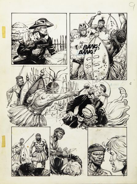 Alberto Salinas : Continente Nero  - Asta Fumetti: Tavole e Illustrazioni Originali - Associazione Nazionale - Case d'Asta italiane