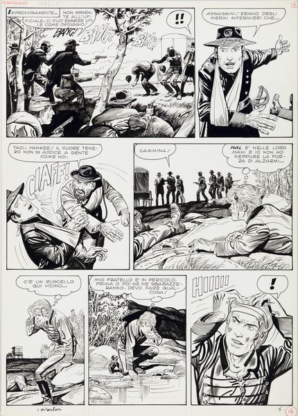 Sergio Tarquinio : Storia del West - I disertori  - Asta Fumetti: Tavole e Illustrazioni Originali - Associazione Nazionale - Case d'Asta italiane