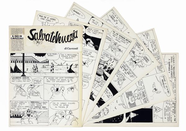 Massimo Cavezzali : Il dio di Cavezzali: Salvate Venezia  - Asta Fumetti: Tavole e Illustrazioni Originali - Associazione Nazionale - Case d'Asta italiane