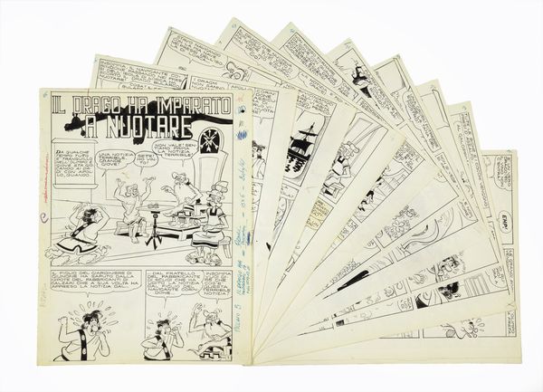 Ernesto Piccardo : Il drago ha imparato a nuotare  - Asta Fumetti: Tavole e Illustrazioni Originali - Associazione Nazionale - Case d'Asta italiane