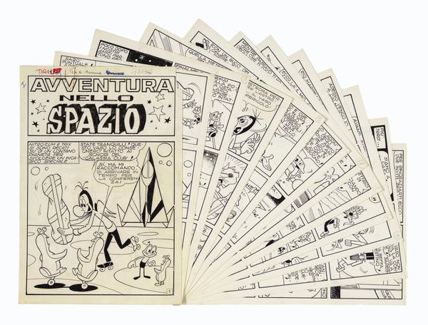 Giancarlo Tonna : Avventura nello spazio  - Asta Fumetti: Tavole e Illustrazioni Originali - Associazione Nazionale - Case d'Asta italiane