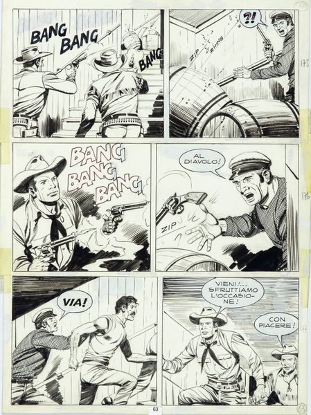 Guglielmo Letteri : Tex - Senza tregua!  - Asta Fumetti: Tavole e Illustrazioni Originali - Associazione Nazionale - Case d'Asta italiane
