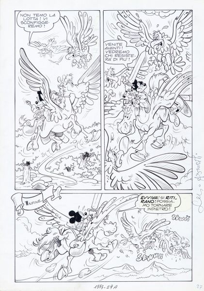 Sergio Asteriti : Topolino e il sigillo di re Art  - Asta Fumetti: Tavole e Illustrazioni Originali - Associazione Nazionale - Case d'Asta italiane