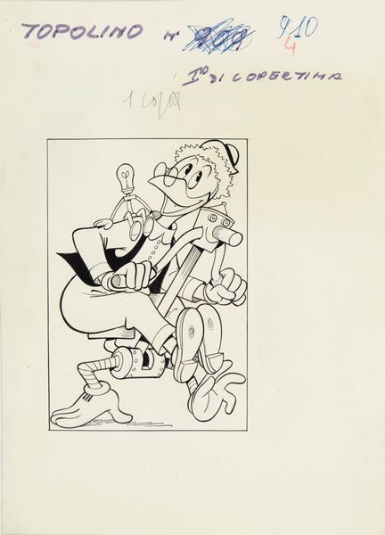 Giovan Battista Carpi : Topolino n. 910  - Asta Fumetti: Tavole e Illustrazioni Originali - Associazione Nazionale - Case d'Asta italiane