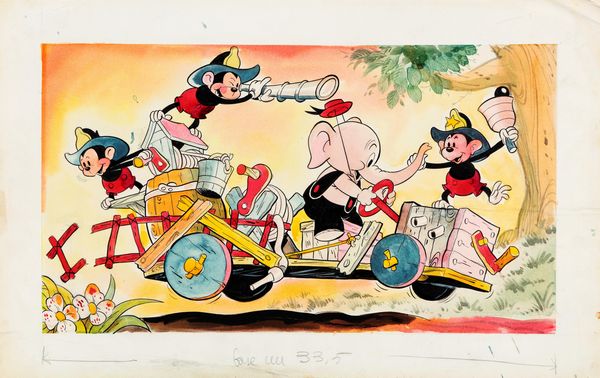 Giovan Battista Carpi : Fuffo elefantino buffo  - Asta Fumetti: Tavole e Illustrazioni Originali - Associazione Nazionale - Case d'Asta italiane