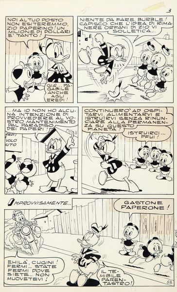 Pier Lorenzo De Vita : Paperino cosmonauta  - Asta Fumetti: Tavole e Illustrazioni Originali - Associazione Nazionale - Case d'Asta italiane