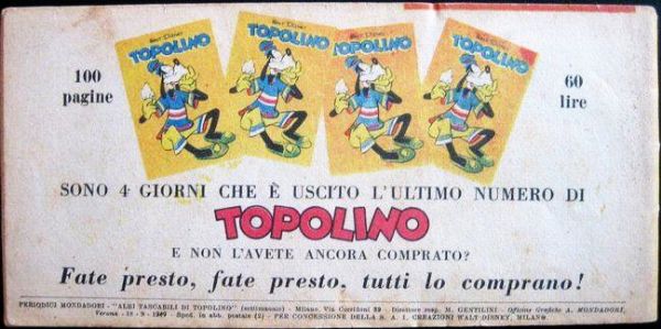 Ambrogio Vergani : Topolino n. 6  - Asta Fumetti: Tavole e Illustrazioni Originali - Associazione Nazionale - Case d'Asta italiane