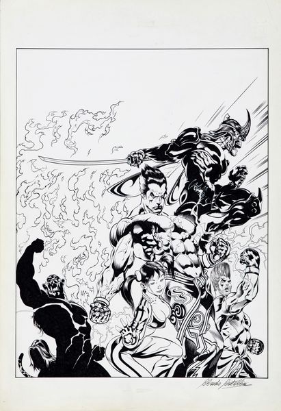 Claudio Castellini : Tekken  - Asta Fumetti: Tavole e Illustrazioni Originali - Associazione Nazionale - Case d'Asta italiane