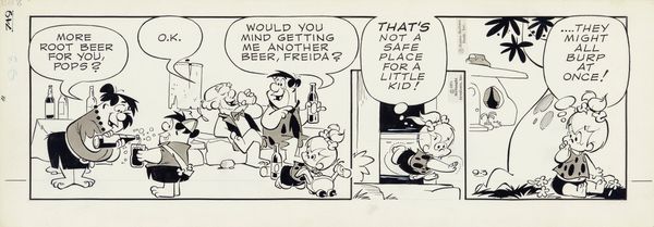 Gene Hazelton : The Flintstones  - Asta Fumetti: Tavole e Illustrazioni Originali - Associazione Nazionale - Case d'Asta italiane