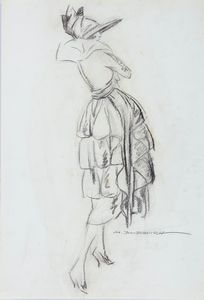 Marcello Dudovich - La Rinascente - Modello da sera