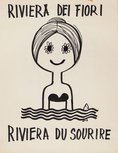 Raymond Peynet : Riviera dei fiori  - Asta Fumetti: Tavole e Illustrazioni Originali - Associazione Nazionale - Case d'Asta italiane