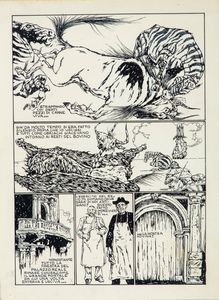 Giuseppe Madaudo : Una invasione  - Asta Fumetti: Tavole e Illustrazioni Originali - Associazione Nazionale - Case d'Asta italiane