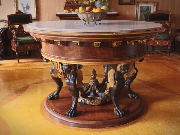 Importante tavolo monumentale da centro  - Asta Un'antica dimora marchigiana: Arredi antichi e Arte contemporanea - Associazione Nazionale - Case d'Asta italiane