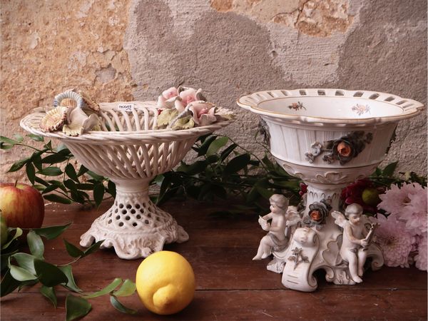 Due alzate centrotavola  - Asta Un'antica dimora marchigiana: Arredi antichi e Arte contemporanea - Associazione Nazionale - Case d'Asta italiane