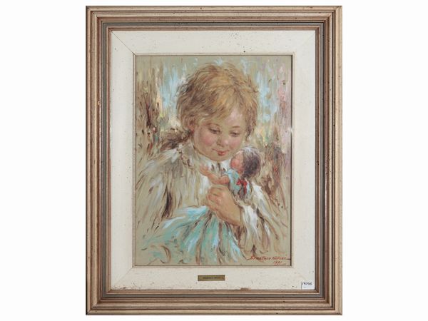Spartaco Nifosi : Bambina 1971  - Asta Un'antica dimora marchigiana: Arredi antichi e Arte contemporanea - Associazione Nazionale - Case d'Asta italiane