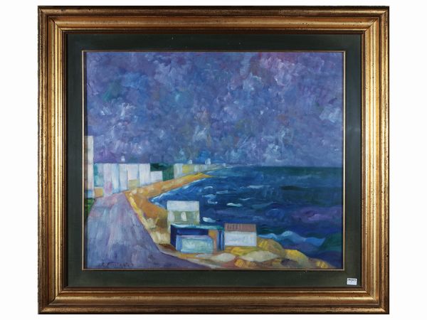 Case in riva al mare, anni Settanta  - Asta Un'antica dimora marchigiana: Arredi antichi e Arte contemporanea - Associazione Nazionale - Case d'Asta italiane