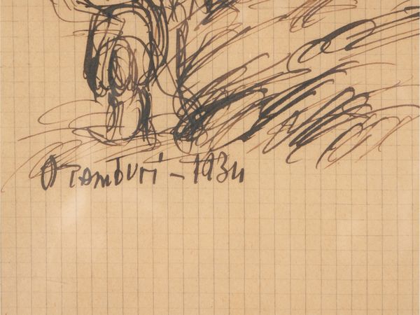 Orfeo Tamburi : Donna con cappello 1934  - Asta Un'antica dimora marchigiana: Arredi antichi e Arte contemporanea - Associazione Nazionale - Case d'Asta italiane