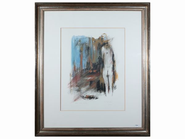 Giuseppe Ajmone : Figura  - Asta Un'antica dimora marchigiana: Arredi antichi e Arte contemporanea - Associazione Nazionale - Case d'Asta italiane