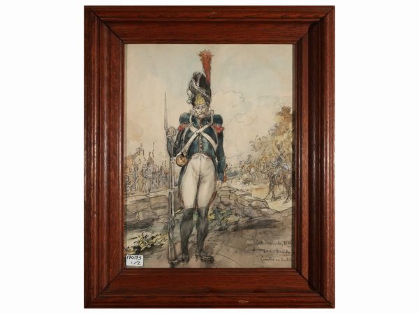 Tiret-Bognet Georges : Garde Imperiale 1806  - Asta Un'antica dimora marchigiana: Arredi antichi e Arte contemporanea - Associazione Nazionale - Case d'Asta italiane