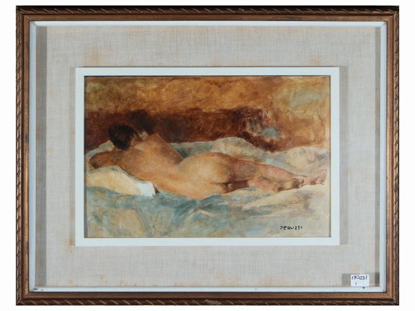 Cesare Peruzzi : Nudo femminile  - Asta Un'antica dimora marchigiana: Arredi antichi e Arte contemporanea - Associazione Nazionale - Case d'Asta italiane