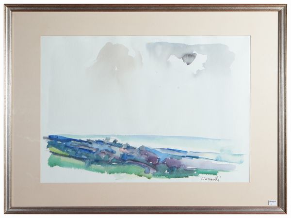 Arnoldo Ciarrocchi : Paesaggio marino  - Asta Un'antica dimora marchigiana: Arredi antichi e Arte contemporanea - Associazione Nazionale - Case d'Asta italiane