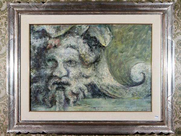 Mariella Berardi : Particolare della fontana di piazza Monte di Piet� 1991  - Asta Un'antica dimora marchigiana: Arredi antichi e Arte contemporanea - Associazione Nazionale - Case d'Asta italiane