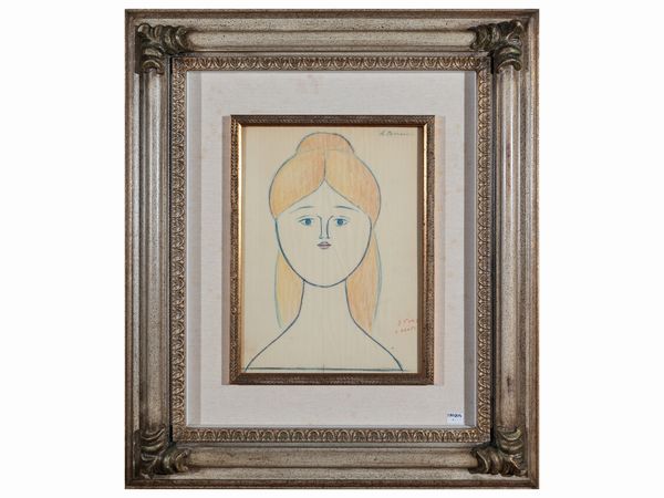 Antonio Bueno : Ragazza  - Asta Un'antica dimora marchigiana: Arredi antichi e Arte contemporanea - Associazione Nazionale - Case d'Asta italiane