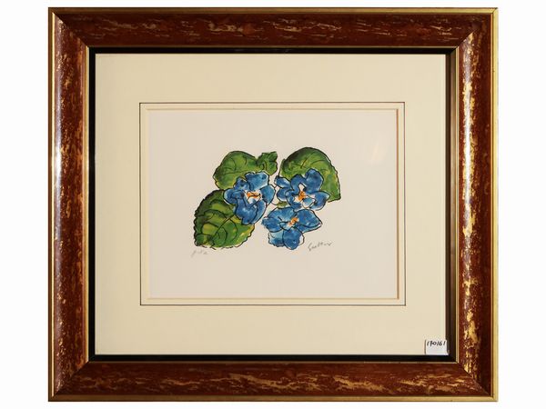 Renato Guttuso : Fiori  - Asta Un'antica dimora marchigiana: Arredi antichi e Arte contemporanea - Associazione Nazionale - Case d'Asta italiane