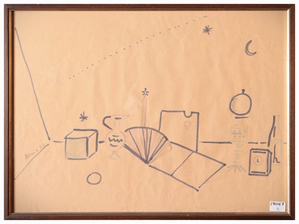 Lotto di bozzetti e grafica  - Asta Un'antica dimora marchigiana: Arredi antichi e Arte contemporanea - Associazione Nazionale - Case d'Asta italiane