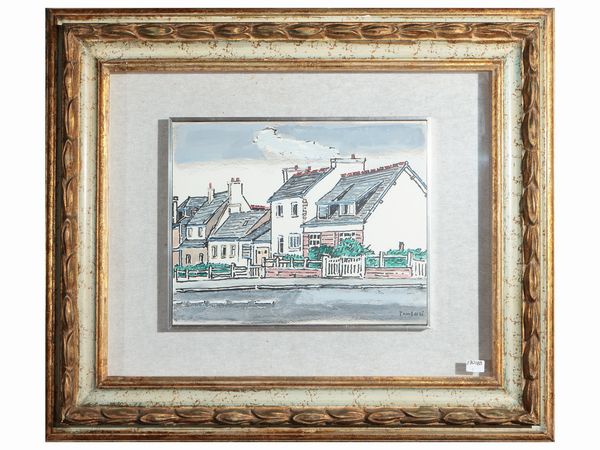 Orfeo Tamburi : Scorcio di citt�  - Asta Un'antica dimora marchigiana: Arredi antichi e Arte contemporanea - Associazione Nazionale - Case d'Asta italiane