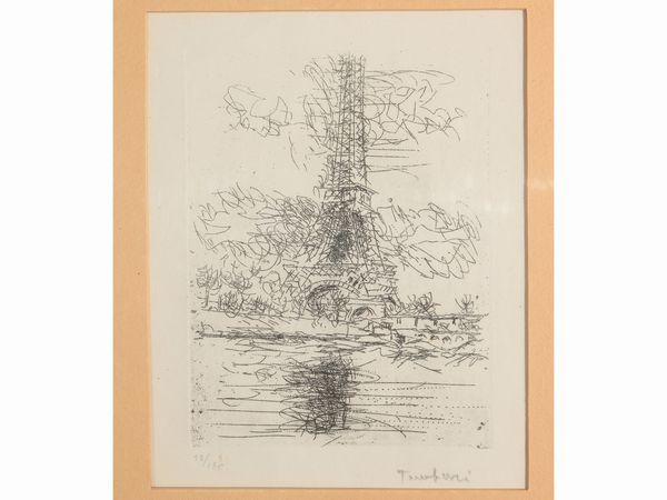 Orfeo Tamburi : Parigi - Ritratto di uomo  - Asta Un'antica dimora marchigiana: Arredi antichi e Arte contemporanea - Associazione Nazionale - Case d'Asta italiane