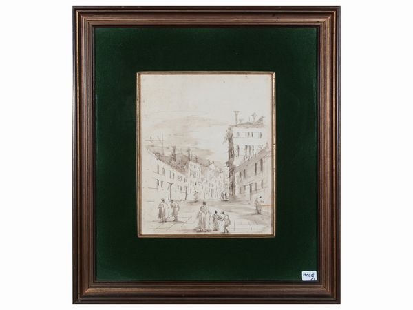 Scuola veneta del XIX secolo : Scorci veneziani  - Asta Un'antica dimora marchigiana: Arredi antichi e Arte contemporanea - Associazione Nazionale - Case d'Asta italiane