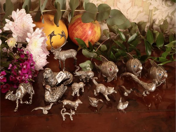 Collezione di piccoli animali in argento  - Asta Un'antica dimora marchigiana: Arredi antichi e Arte contemporanea - Associazione Nazionale - Case d'Asta italiane
