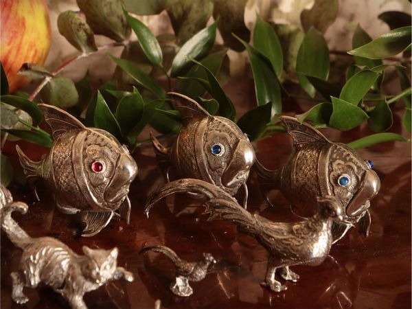 Collezione di piccoli animali in argento  - Asta Un'antica dimora marchigiana: Arredi antichi e Arte contemporanea - Associazione Nazionale - Case d'Asta italiane