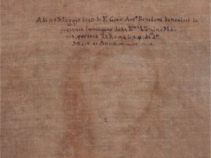 Da Francesco Trevisani : Madonna in meditazione sui simboli della passione  - Asta Un'antica dimora marchigiana: Arredi antichi e Arte contemporanea - Associazione Nazionale - Case d'Asta italiane