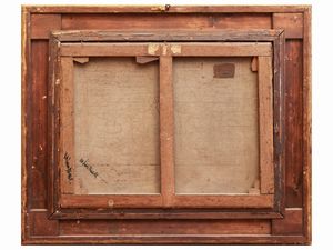 Scuola europea della fine del XIX secolo : Paesaggio con contadini e armenti  - Asta Un'antica dimora marchigiana: Arredi antichi e Arte contemporanea - Associazione Nazionale - Case d'Asta italiane