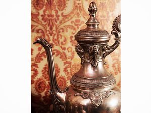 Servizio da t e caff in argento  - Asta Un'antica dimora marchigiana: Arredi antichi e Arte contemporanea - Associazione Nazionale - Case d'Asta italiane