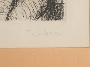 Orfeo Tamburi : Parigi - Ritratto di uomo  - Asta Un'antica dimora marchigiana: Arredi antichi e Arte contemporanea - Associazione Nazionale - Case d'Asta italiane