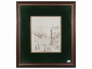 Scuola veneta del XIX secolo : Scorci veneziani  - Asta Un'antica dimora marchigiana: Arredi antichi e Arte contemporanea - Associazione Nazionale - Case d'Asta italiane