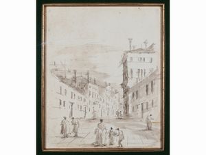 Scuola veneta del XIX secolo : Scorci veneziani  - Asta Un'antica dimora marchigiana: Arredi antichi e Arte contemporanea - Associazione Nazionale - Case d'Asta italiane