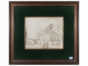 Scuola veneta del XIX secolo : Scorci veneziani  - Asta Un'antica dimora marchigiana: Arredi antichi e Arte contemporanea - Associazione Nazionale - Case d'Asta italiane