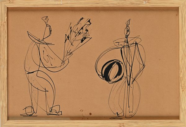 Giovanni Stradone : Giocolieri con fiori e palla  - Asta Arte Moderna e Contemporanea - Associazione Nazionale - Case d'Asta italiane