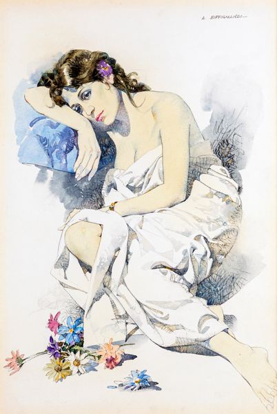 Alessandro Biffignandi : Fanciulla seduta  - Asta Arte Moderna e Contemporanea - Associazione Nazionale - Case d'Asta italiane