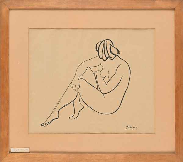 GIULIO TURCATO : Nudo di donna seduta e voltata  - Asta Arte Moderna e Contemporanea - Associazione Nazionale - Case d'Asta italiane