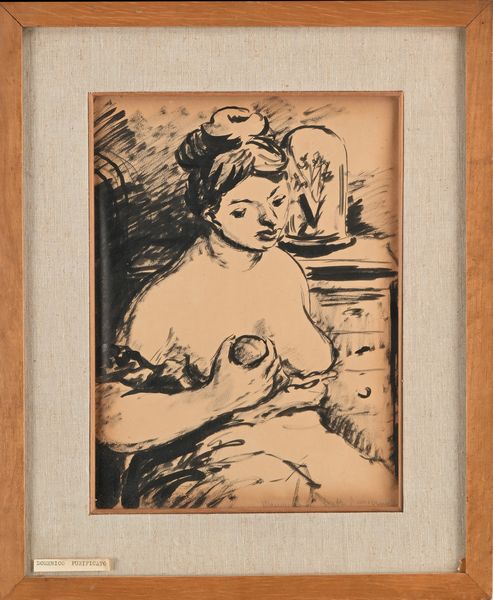 Domenico Purificato : Ritratto di donna con frutto in mano  - Asta Arte Moderna e Contemporanea - Associazione Nazionale - Case d'Asta italiane
