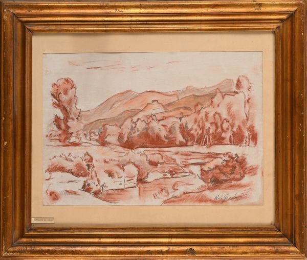 Raffaele De Grada : Paesaggio collinare e borgo turrito  - Asta Arte Moderna e Contemporanea - Associazione Nazionale - Case d'Asta italiane