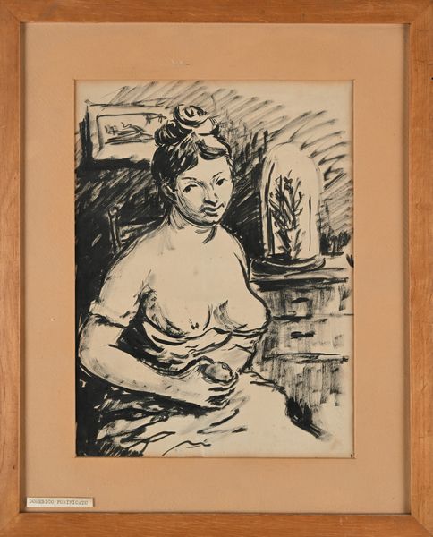 Domenico Purificato : Ritratto di donna seduta  - Asta Arte Moderna e Contemporanea - Associazione Nazionale - Case d'Asta italiane