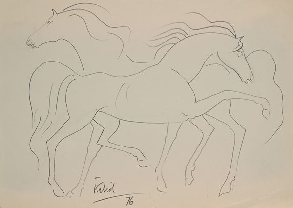 Khaled Rahhal : Due cavalli  - Asta Arte Moderna e Contemporanea - Associazione Nazionale - Case d'Asta italiane