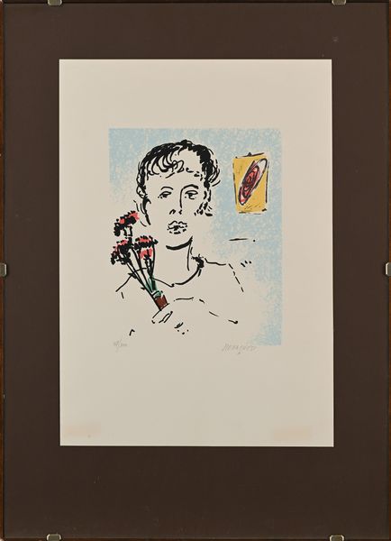 Sante Monachesi : Ritratto di uomo con mazzo di fiori  - Asta Arte Moderna e Contemporanea - Associazione Nazionale - Case d'Asta italiane