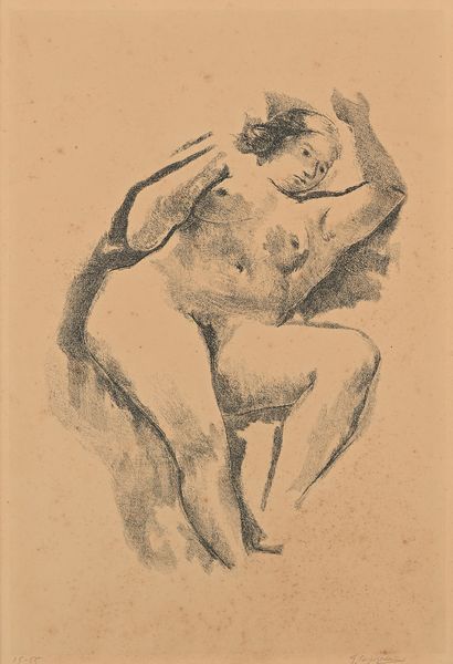 Giuseppe Capogrossi : Donna distesa  - Asta Arte Moderna e Contemporanea - Associazione Nazionale - Case d'Asta italiane